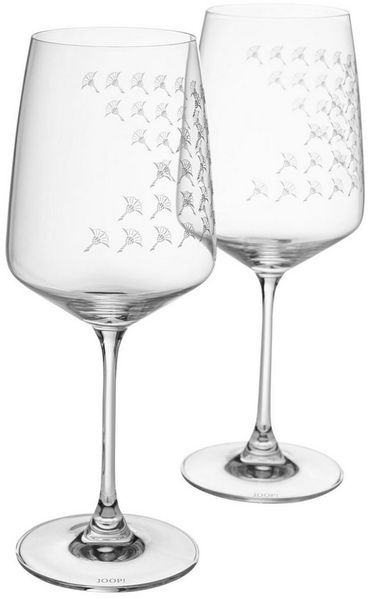 JOOP! Weinglas JOOP! LIVING - FADED CORNFLOWER Rotweinglas 2er Set, Glas