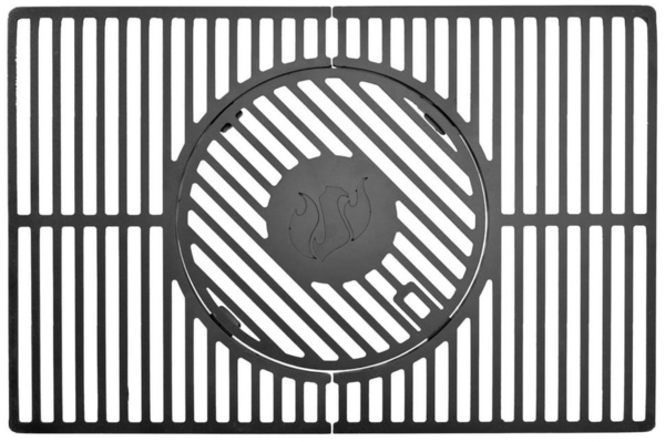 LANDMANN Modulus Grillrostsystem | Geeignet für Triton 2.1 | Mit modularem Basiseinsatz Ø30,5 cm für Grillplatte, WOK, Pizzastein, Grillspieße | Schwarz & eckig | Maße 48 x 44 x 2 cm [Gusseisen]