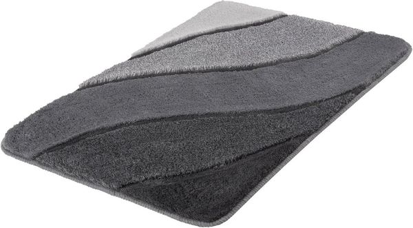Kleine Wolke Badematte Serenade, Höhe 20 mm, rutschhemmend beschichtet, fußbodenheizungsgeeignet, Kunstfaser, rechteckig, Badteppich, Wellen Design, Farbverlauf, Hoch-Tief Effekt, waschbar