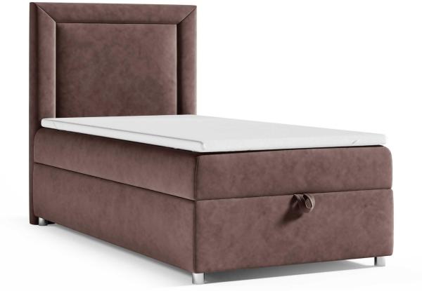 Best for Home Boxspringbett K3 SINGLE mit Bettkasten mit Lieferung (Braun 70x200)