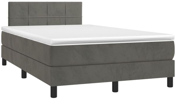 Boxspringbett mit Matratze & LED, Samt Dunkelgrau, 120x200 cm Bild 4