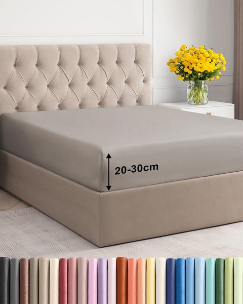 Spannbettlaken 150x200 cm Hellgrau - 30cm (12") Tiefe Tasche - Premium Mikrofaser Spannbetttuch - Weich, Knitter- und Bügelfrei - Atmungsaktiv, Hypoallergen und Oeko-TEX Standard 100 Zertifiziert