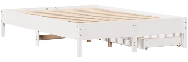 vidaXL Massivholzbett ohne Matratze Weiß 135x190 cm Kiefernholz 3301726 Bild 8