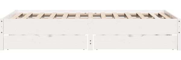 vidaXL Massivholzbett ohne Matratze Weiß 135x190 cm Kiefernholz 3301726 Bild 7