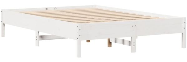 vidaXL Massivholzbett ohne Matratze Weiß 135x190 cm Kiefernholz 3301726 Bild 5
