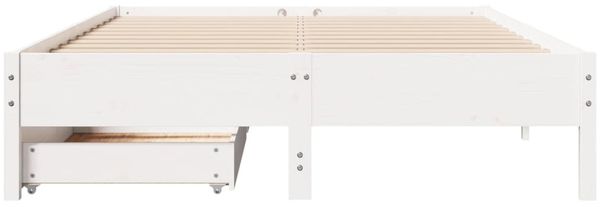 vidaXL Massivholzbett ohne Matratze Weiß 135x190 cm Kiefernholz 3301726 Bild 4