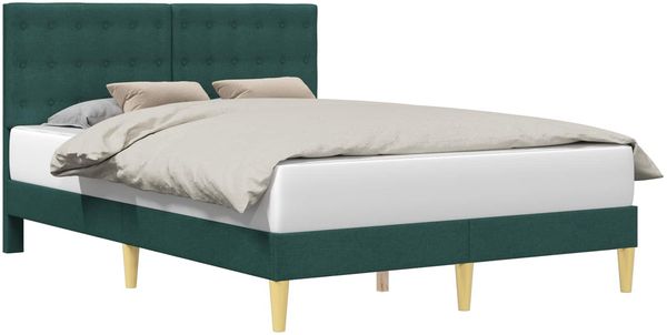 vidaXL Bettrahmen mit Kopfteil Dunkelgrün 140 x 200 cm Stoff 42027800 Bild 2
