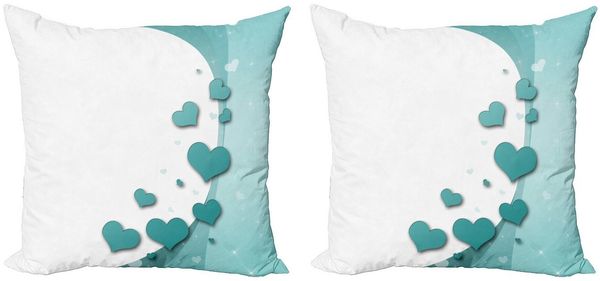 Abakuhaus Kissenbezüge Modern Accent Doppelseitiger Digitaldruck, (2 Stück), Türkis Herzen Valentines