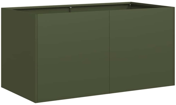 vidaXL Pflanzkübel Olivgrün 80x40x40 cm Kaltgewalzter Stahl 860671