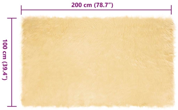 vidaXL Kunstschaffell Teppich Creme 100 x 200 cm Polyester 42021503 Bild 7
