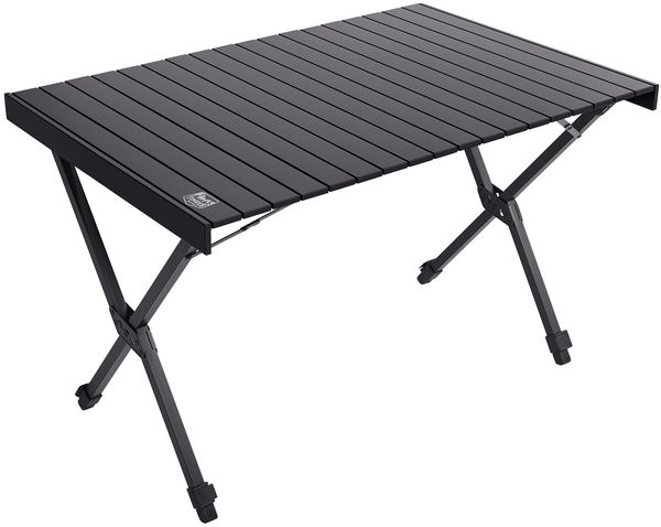TIMBER RIDGE Campingtisch Klappbar Höhenverstellbar Klapptisch Camping Falttisch Tragbar Aluminium mit Tasche für Picknick Kochen Garten Wandern Reisen 108x71cm - Schwarz