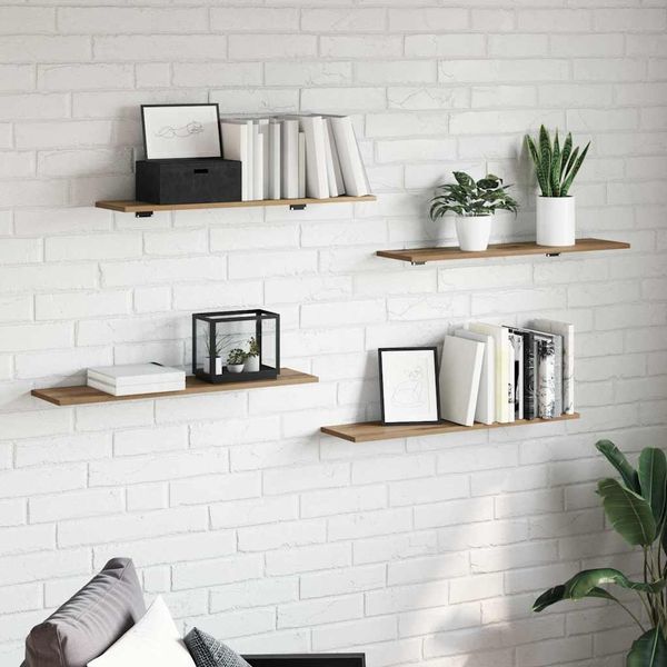 vidaXL Regalbrett 4 pcs Braun 80 x 20 x 1,5 cm Holzwerkstoff 875058