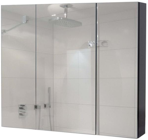 MCW Badezimmerspiegelschrank MCW-B19b-80 mit Ablageflächen, Hochglanz-Optik