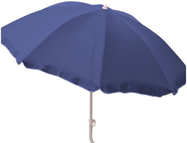 Marabellas Shop Sonnenschirm Strandschirm knickbar ca. 160 cm aus Polyester mit UV-Schutz und Mast, höhenverstellbar