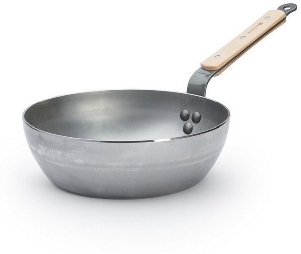 de Buyer Bratpfanne Mineral B Bois, tiefe Bauernpfanne 24 cm - Eisen mit Bienenwachsbeschichtung -