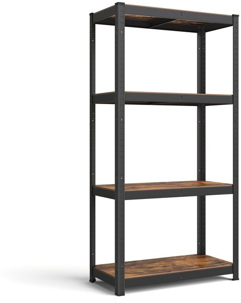 Songmics Schwerlastregal mit 5 Ablagen, Stahl / MDF, Schwarz / Vintagebraun, 160 x 40 x 80 cm