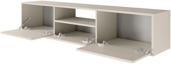 Selsey 'Framme' hängendes TV-Board mit drei Klappen und einer Ablage, Kaschmirgrau, 150 cm Bild 4