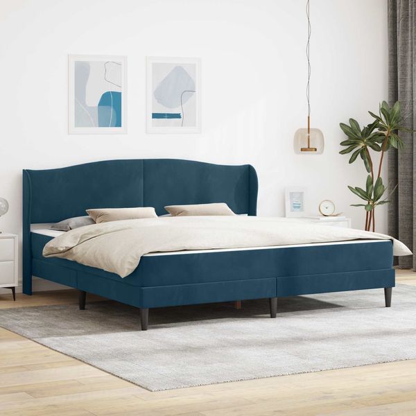 vidaXL Bettrahmen mit Kopfteil Blau 180x200 cm Samt 3415225