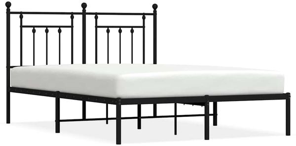 Doppelbett, Bettgestell Modernen mit Kopfteil Metall Schwarz 150x200 cm d518e