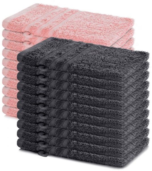Lavea Waschhandschuh 20er Set Waschhandschuhe, 15x21 cm, Elena-Frottierserie, Waschlappen, (20-St), 500 g/m² Frottier, weich & saugstark, pflegeleicht