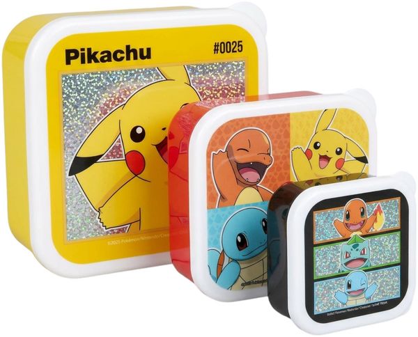 Pokemon Snackbox 3 in 1 Lunchbox Kinder Vesperdose Aufbewahrungsbox für unterwegs