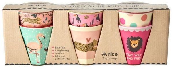 rice Becher Melamin Kids Becher Set 6 Stück Kinderbecher Trinkbecher 160ml