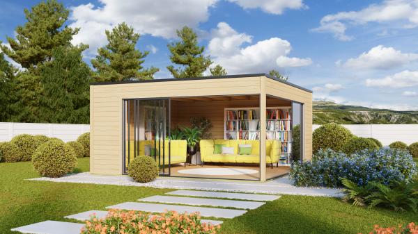 Gartenhaus Q-BIC Alu 70 F Schwedenrot