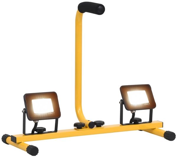 vidaXL LED-Fluter mit Handgriff 2x10 W Warmweiß 149643