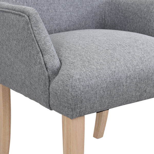 2er Set Leinenstuhl Grau mit Massivholzbeinen, Höhenverstellbar, Atmungsaktiv und Bequem, Polsterstuhl für Esszimmer Bild 9