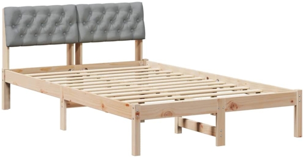 vidaXL Bettgestell Braun und hellgrau 120 x 200 cm Massivholz Kiefer 878609