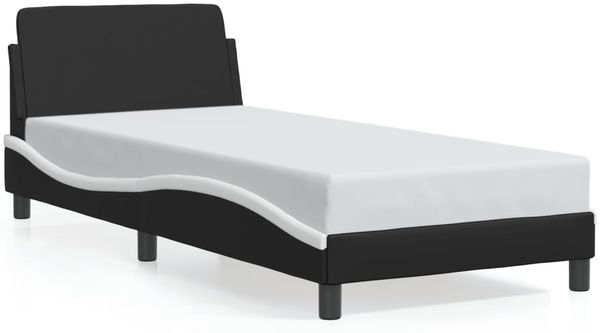 vidaXL Bettgestell "Dover" Schwarz und Weiß 90x190 cm Kunstleder 373103