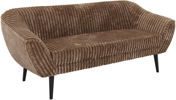 Sofa, Wohnzimmersofa PIRS 3, Skandinavisches Sofa 3-Sitzer, Sofa mit Wellenfederung, schwarze Füße, Breite 180 cm Hoher Sitzkomfort - Braun Cord Bild 8