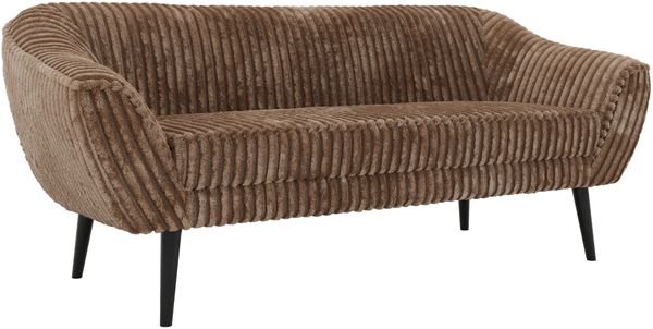 Sofa, Wohnzimmersofa PIRS 3, Skandinavisches Sofa 3-Sitzer, Sofa mit Wellenfederung, schwarze Füße, Breite 180 cm Hoher Sitzkomfort - Braun Cord Bild 6