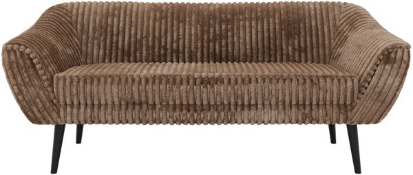 Sofa, Wohnzimmersofa PIRS 3, Skandinavisches Sofa 3-Sitzer, Sofa mit Wellenfederung, schwarze Füße, Breite 180 cm Hoher Sitzkomfort - Braun Cord Bild 7