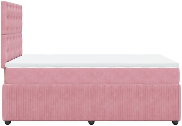 vidaXL Boxspringbett mit Matratze Rosa 120x190 cm Samt 3292303 Bild 5