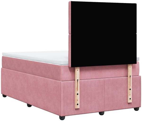 vidaXL Boxspringbett mit Matratze Rosa 120x190 cm Samt 3292303 Bild 6