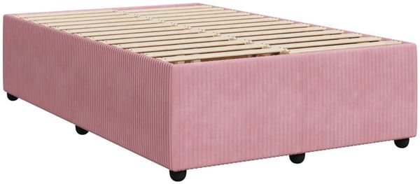 vidaXL Boxspringbett mit Matratze Rosa 120x190 cm Samt 3292303 Bild 8