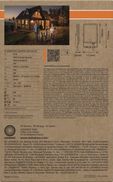 Osram LED-Außenleuchte Floodlight Essential mit Bewegungsmelder 17,3 cm neutralweiß schwarz Bild 4