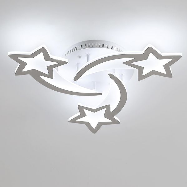 Osairous LED-Deckenleuchte, kreative Sternformen Lampe Wohnzimmer, 38W 3420LM Deckenlampe, 6500K kaltweißes Licht Schlafzimmer Kronleuchter, Wohnzimmer Deckenleuchte