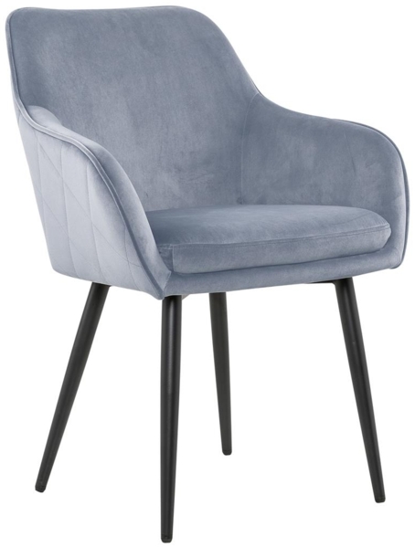 Esszimmerstuhl Polyester Metall Hellgrau