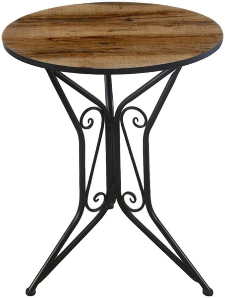 HTI-Living Gartentisch Gartentisch Metall Schwarz Holzoptik (Stück, 1-St, 1 Gartentisch)