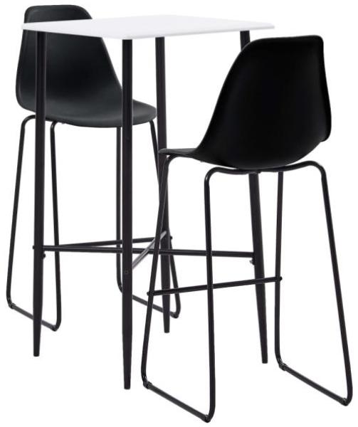 vidaXL 3-tlg. Bar-Set Kunststoff Schwarz 3051301