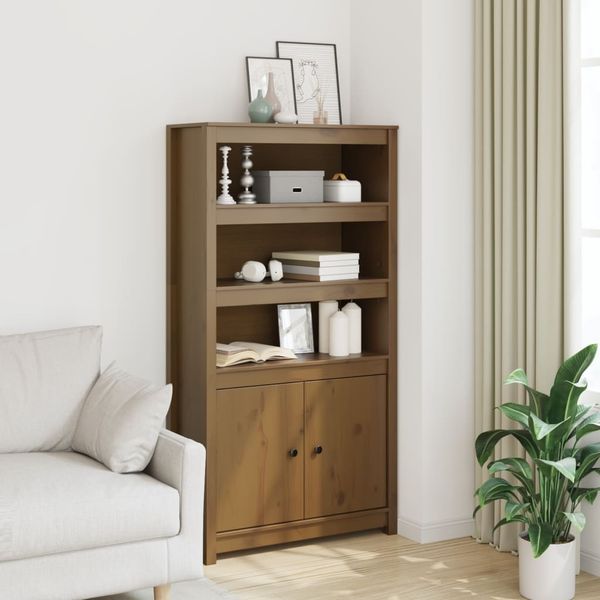 vidaXL Highboard Honigbraun 80x35x154 cm Massivholz Kiefer 823522