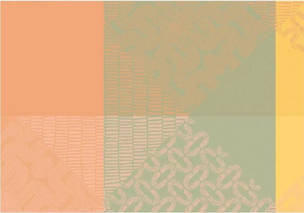 Garnier Thiebaut Platzset Beschichtete Tischsets (2x Set) Mille Empreintes Pastel, (Set, 2-St), beschichtet