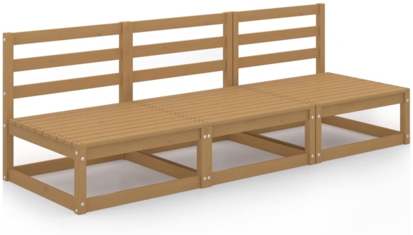 vidaXL Outdoor-Sofa 3-Sitzer Honigbraun Massivholz Kiefer 3075302