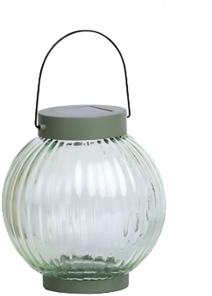 Dapo LED Solarleuchte Laterne Glas warmweiß