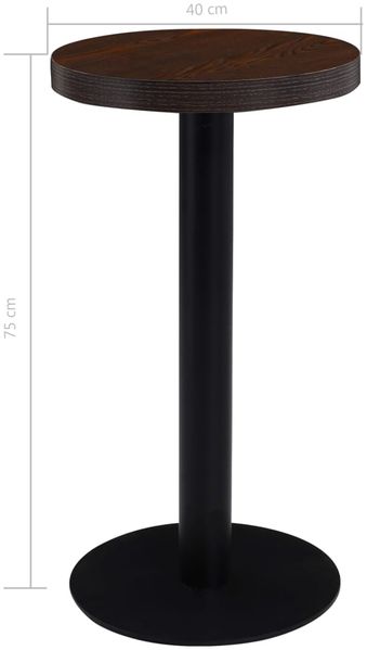 vidaXL Bistrotisch Dunkelbraun 40 cm MDF 286416 Bild 5