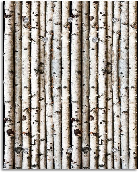 Queence Garderobe - "Knock On Wood" Druck auf hochwertigem Arcylglas inkl. Edelstahlhaken und Aufhängung, Format:100x120cm