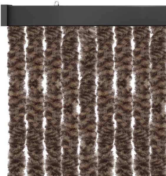 Flauschvorhang 90x220cm ( Meliert Beige/Braun ), perfekter Insekten- und Sichtschutz für Ihre Balkon- und Terrassentür, viele Farben