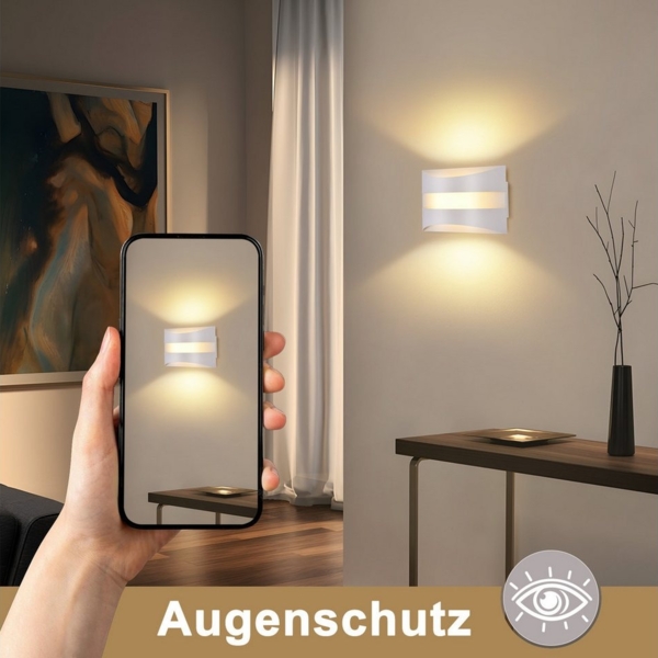 Nettlife LED Wandleuchte LED Wandleuchte Schwarz 5W 3000K, LED fest integriert, Warmweiß, für Wohnzimmer, Schlafzimmer, Flur, Treppenhaus, Arbeitszimmer Bild 2